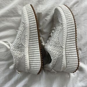 White platform sneakers